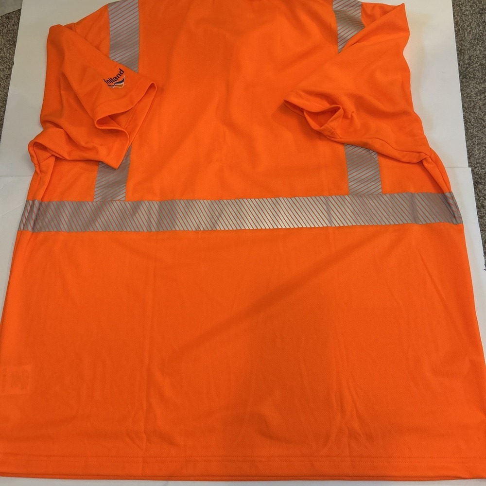 VEA Hi Vis Safety Polo Shirt Mens 2XL Orange Reflective NWT Holland Class 2 - Picture 6 of 9